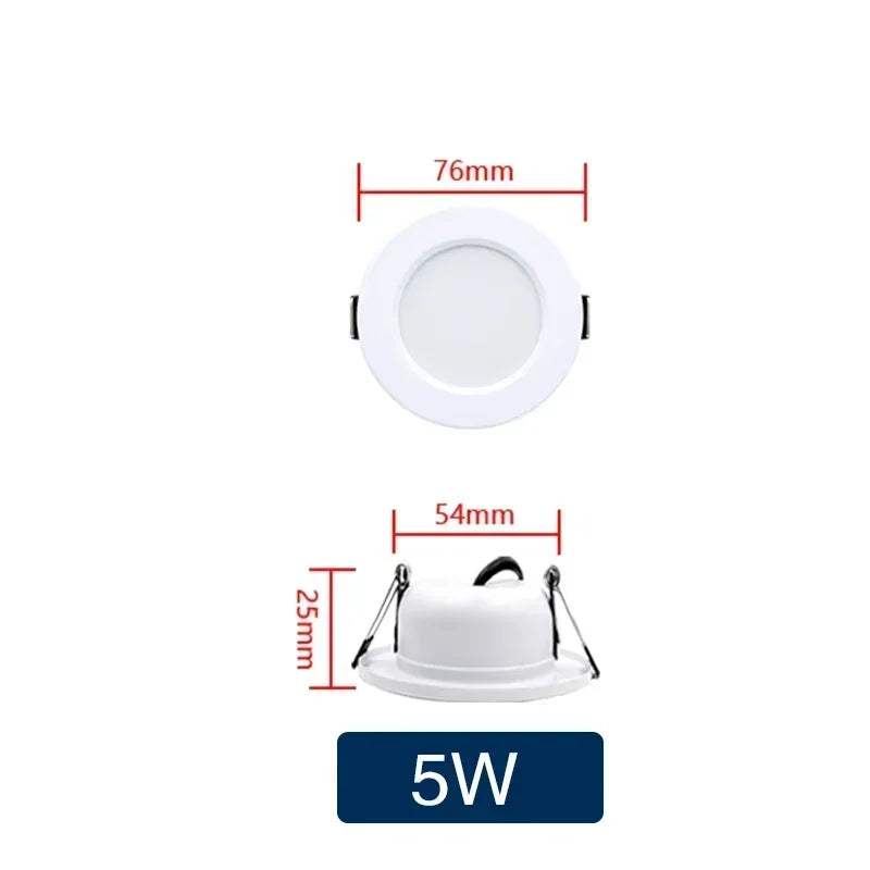 LED Downlight 5W 9W 12W 15W 18W White Body Round Led Ceiling Light DC 12V 24V AC 110V 220V Bedroom Kitchen Indoor LED Lighting