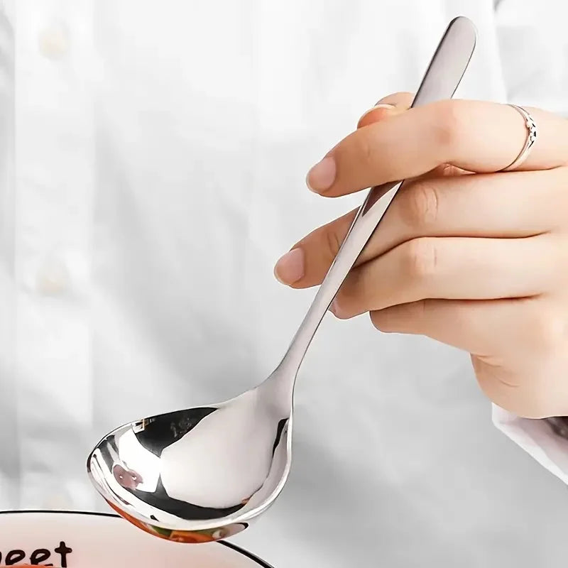 Korean Stainless Steel Thickening Spoon Creative Long Handle Hotel Hot Pot Spoon Soup Ladle Home Kitchen Essential Tools