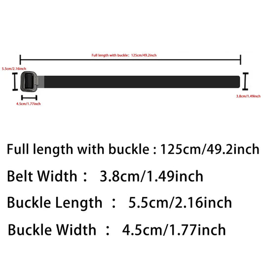 Men's Belt Imitation Nylon Tactical Belt Casual Versatile Metal Buckle Belt Outdoor Sports Canvas Belt Paired With Jeans Belt