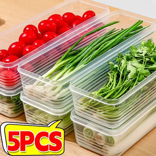 Fresh Box Refrigerator Storage Boxes Scallions Food Container with Lid Cold Crisper Sealed Kitchen Fresh Fruit Fridge Organiser
