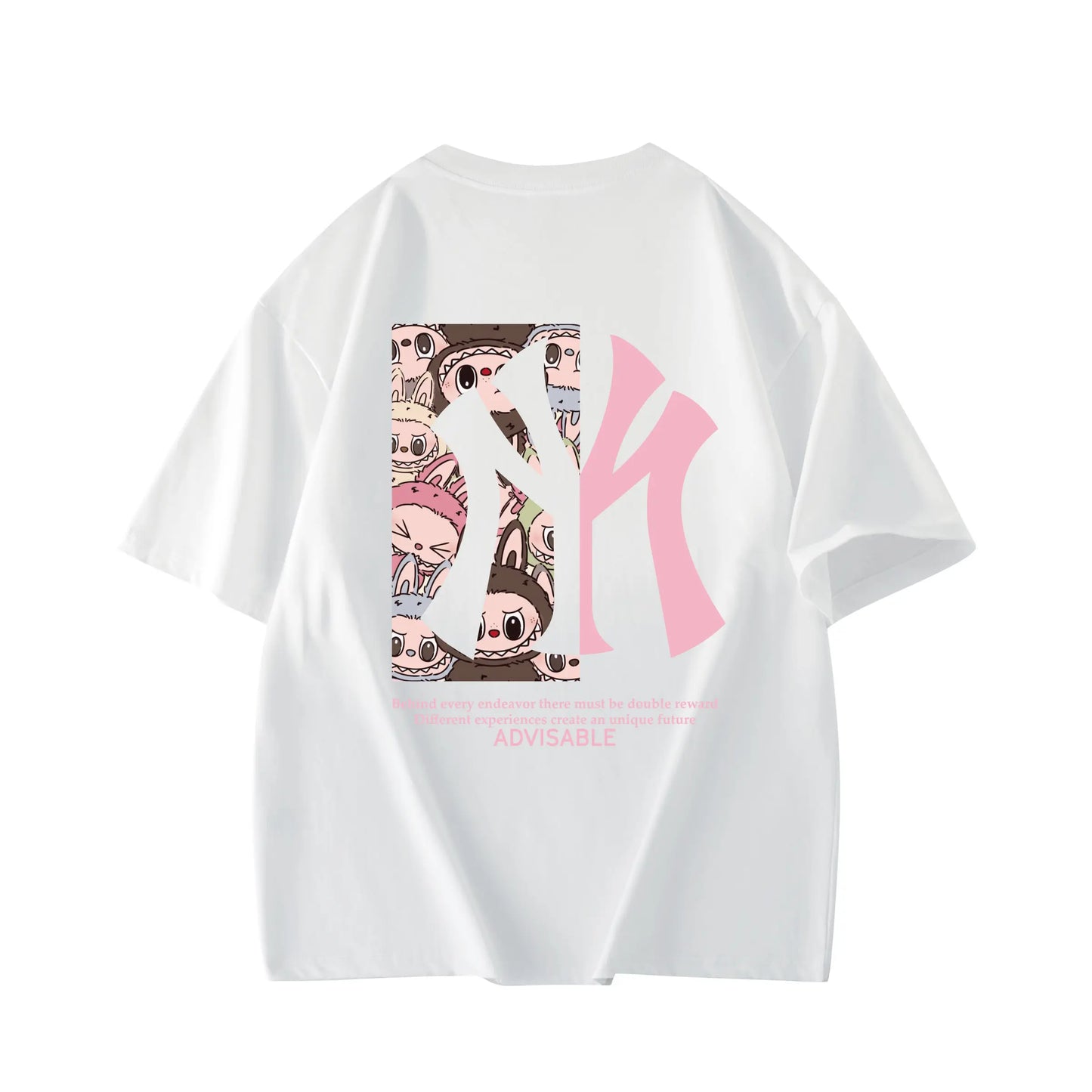 Men's and Women's Short-sleeved T-shirts, Pure Cotton, Luxurious, High Quality, Fabric Printing, Brand, Summer