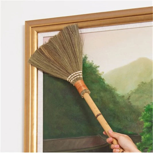 Retro Japanese Soft Hair Brooms Wood Floor Sweeping Straw Braided Household Floor Cleaning Household Floor Useful Cleaning Tools