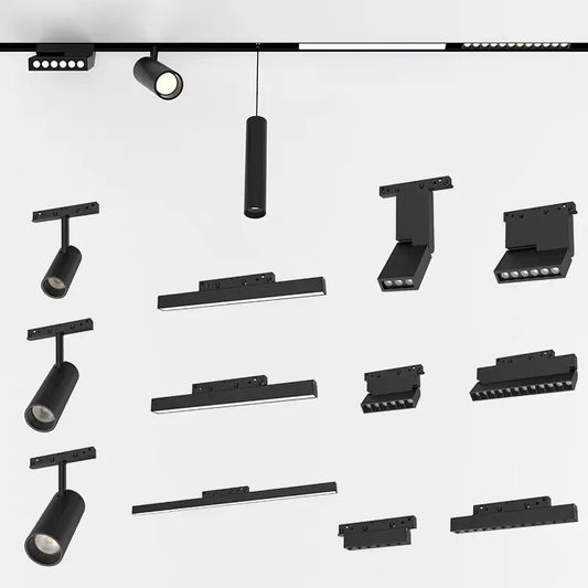 Magnetic Track Light Grille Flood Lamp Modern Embedded Flexible Linear Fixture LED Spotlight DC48V Ceiling Indoor Living