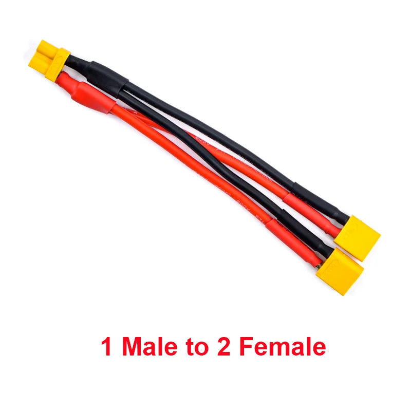 XT30 XT-30 Female / Male Parallel cable wire Y lead 18AWG 10CM Battery Charger Cable For Rc Drone Car Battery