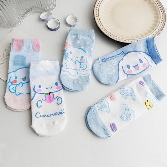 Sanrio's Innovative and Cute Women's Cartoon Short Socks Are High-Quality Comfortable Soft and Breathable Gift Socks