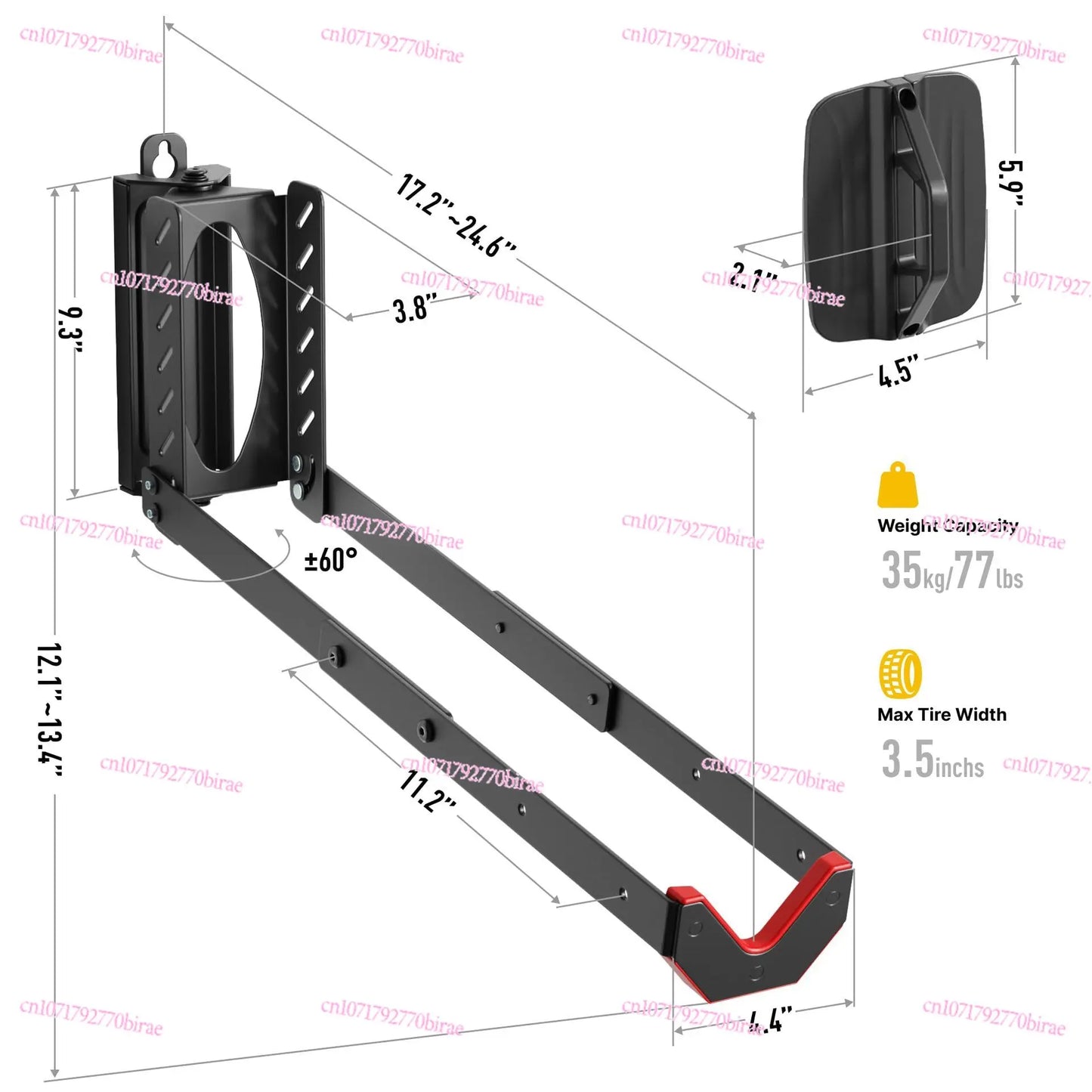 Rotating Bicycle Wall Rack Equipment Bracket