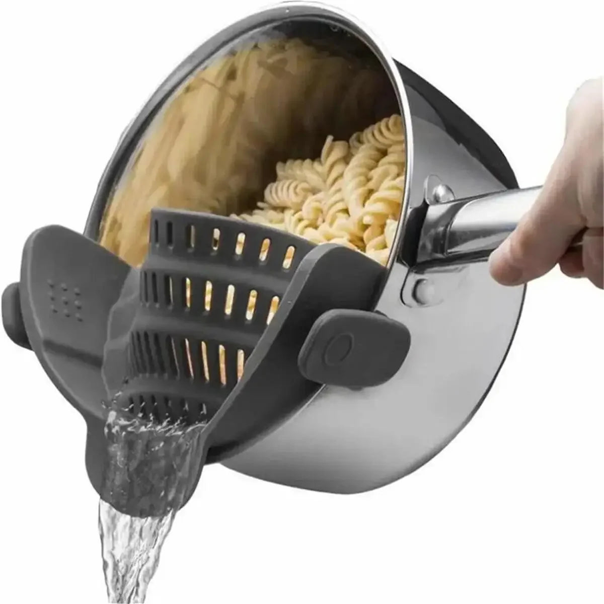 1PC Adjustable Silicone Clip on Strainer for Pots, Pot Strainer, Kitchen Pot Strainer Handheld Drainer for Noodles Pasta