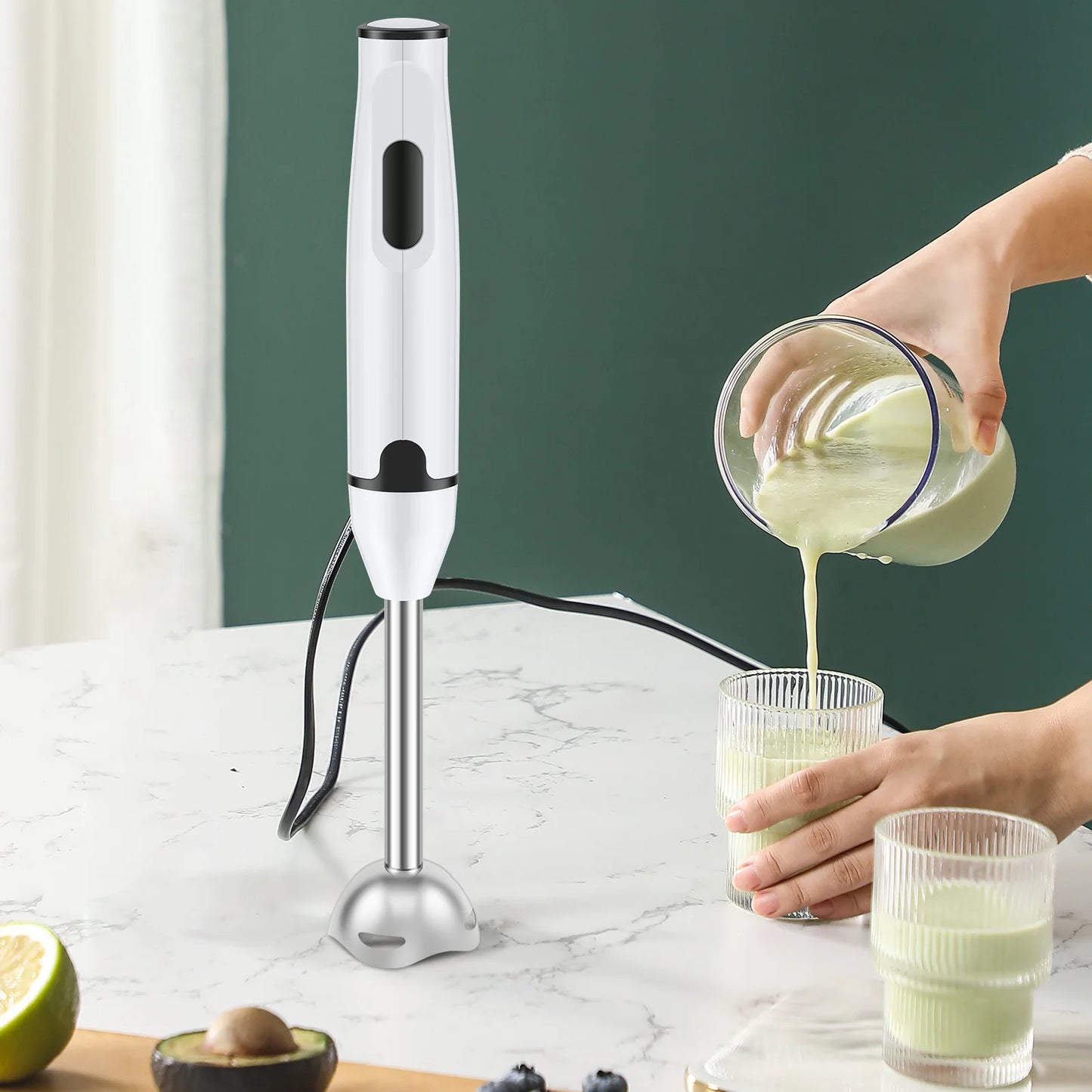 Immersion Blender Household Handheld Immersion Blender Multifunctional Electric Stick Blender for Soup Smoothie Sauce Juice