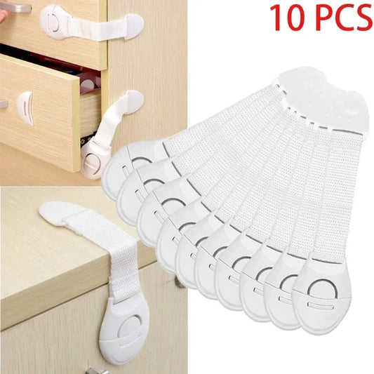 10pcs Child Safety Cabinet Lock Baby Proof Security Protector Drawer Door Cabinet Lock Plastic Protection Kids Safety Door Lock