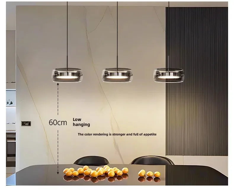 Italian Minimalist Dining Room, Dining Room, Chandelier, High-end Three Head Bar Desk Lamp, Island Table Lamp, Dining Table Lamp