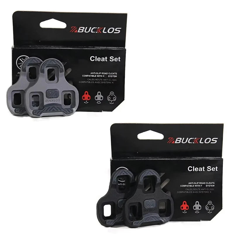 BUCKLOS for LOOK Keo Cleats Float Road Cycling Shoes Pedal Cleats for Look Keo Bike Self Locking Pedal Plate 4.5/9 Degree 1/2pc