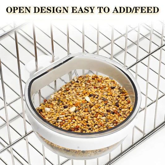 Bird Feeding Bowl Detachable Transparent Bowl Plastic Food Cup For Cage Convenient Hanging Seed Water Feeder for Parrots