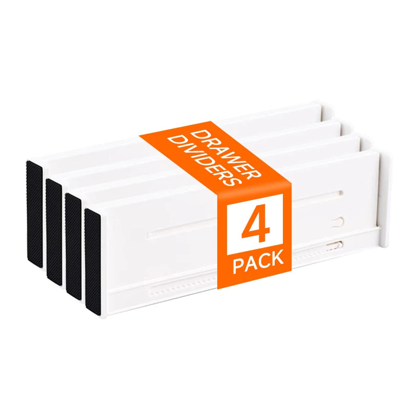 1/4/5 Drawer Dividers Plastic 5 High, Adjustable Drawer Organizers Clothes, Expandable Dresser Separators in Bedr