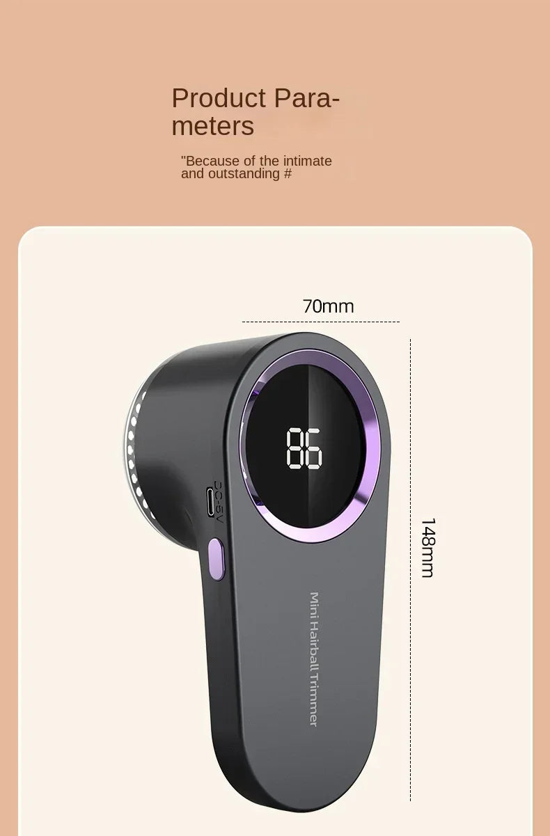 Lint Remover for Clothing Portable Electric Fuzz Pellet Remover LED Display Rechargeable for Clothes Fabric Shaver Fluff Remover