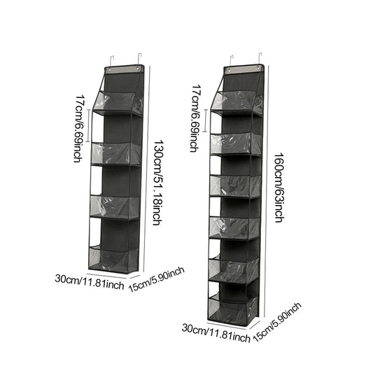 1pc/2pcs - Over-the-Door Organizer – Versatile, Foldable, Clear Wall-Mounted Storage Solution for Home Organization