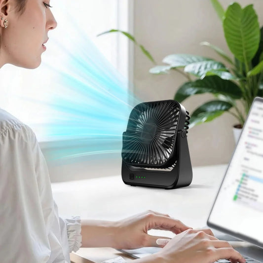 Mini Portable Fan,USB Desk Fan Table,Quiet 4 Speed Wind Personal Fan 360°Rotatable Head Standing Fans for Room Camping Hom