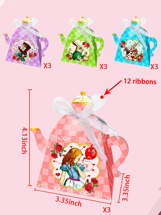 Alice in Wonderland Party Supplies Tea Party Favor Bags Alice in Wonderland Party Favor Boxes Tea Party Party Supplies