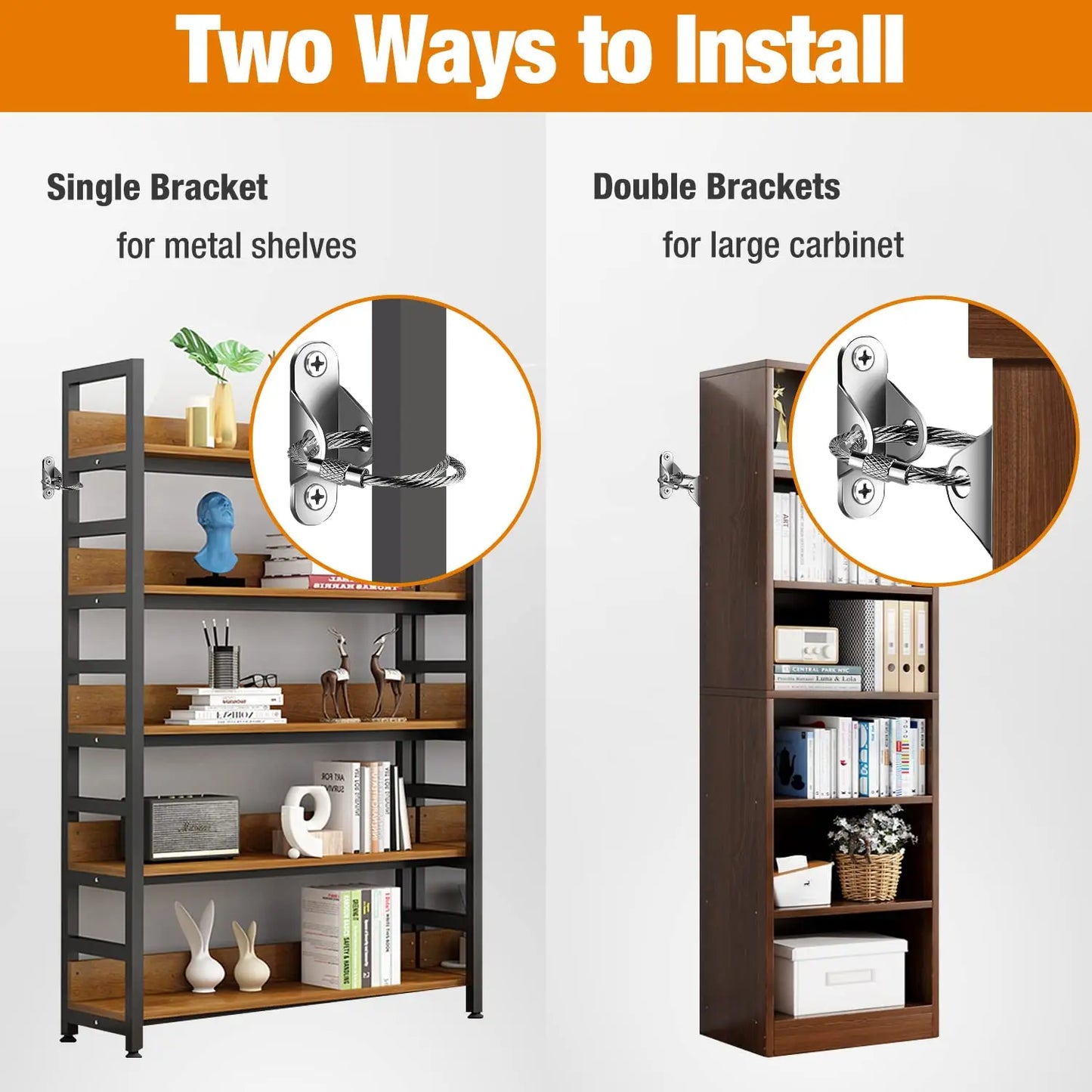 6 Sets Furniture Anchors Anti Tip Furniture Anchors for Baby Proofing, Safety Anchor Furniture Fasteners to Wall