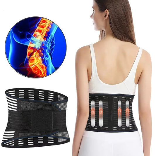 Back Brace Men Women Waist Support Beltm Breathable Adjustable Lumbar Support Belt for Herniated Disc Scoliosis Back Pain Relief