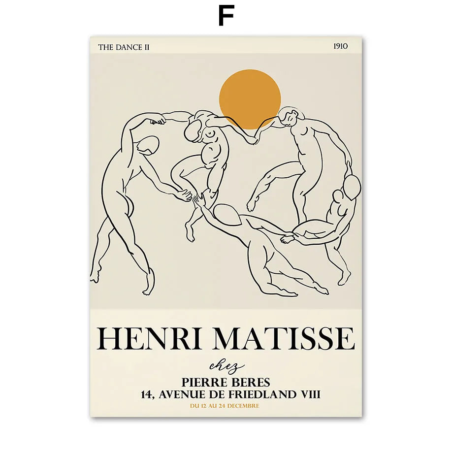 Abstract Wall Art Matisse Poster Line Face Coral Leaves Posters and Prints Canvas Paintings for Interior Pictures Room Art Decor