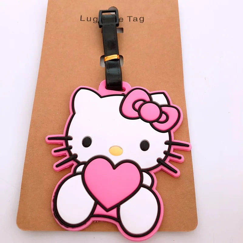 Travel Accessories Luggage Tag Cartoon Hello Kitty Suitcase Portable Label Wholesale