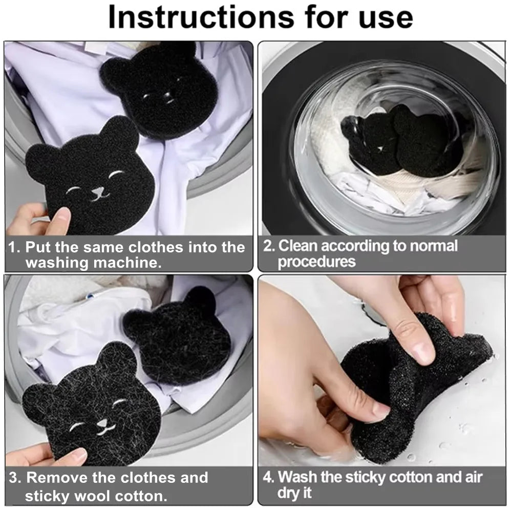 Reusable Pet Hair Remover Laundry Sponges - Effective Anti-Winding Cleaning Tools for Washing Machines 2/5/10pcs
