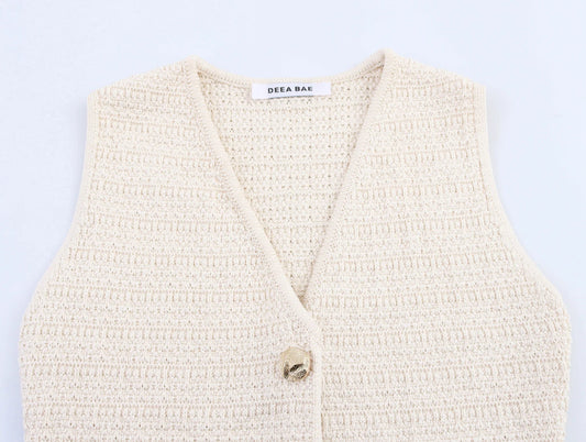 Women's Clothing 2025 New European And American Style Fashionable Knitted Texture Vest Casual Mini Skirt Set