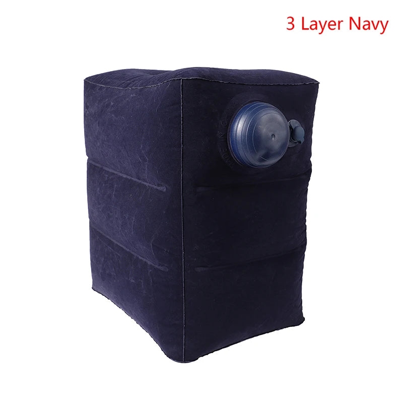Inflatable Travel Pillow Foot Rest Kids Car Airplane Sleeping Bed Leg Support Height Adjustable Footrest Pillow for Long Trips