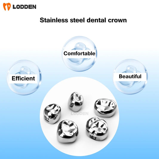 5/48pcs Dental Kids Teeth Crowns Orthodontic Stainless steel Temporary Tooth Crown Individual Model Dentistry Preformed Tool