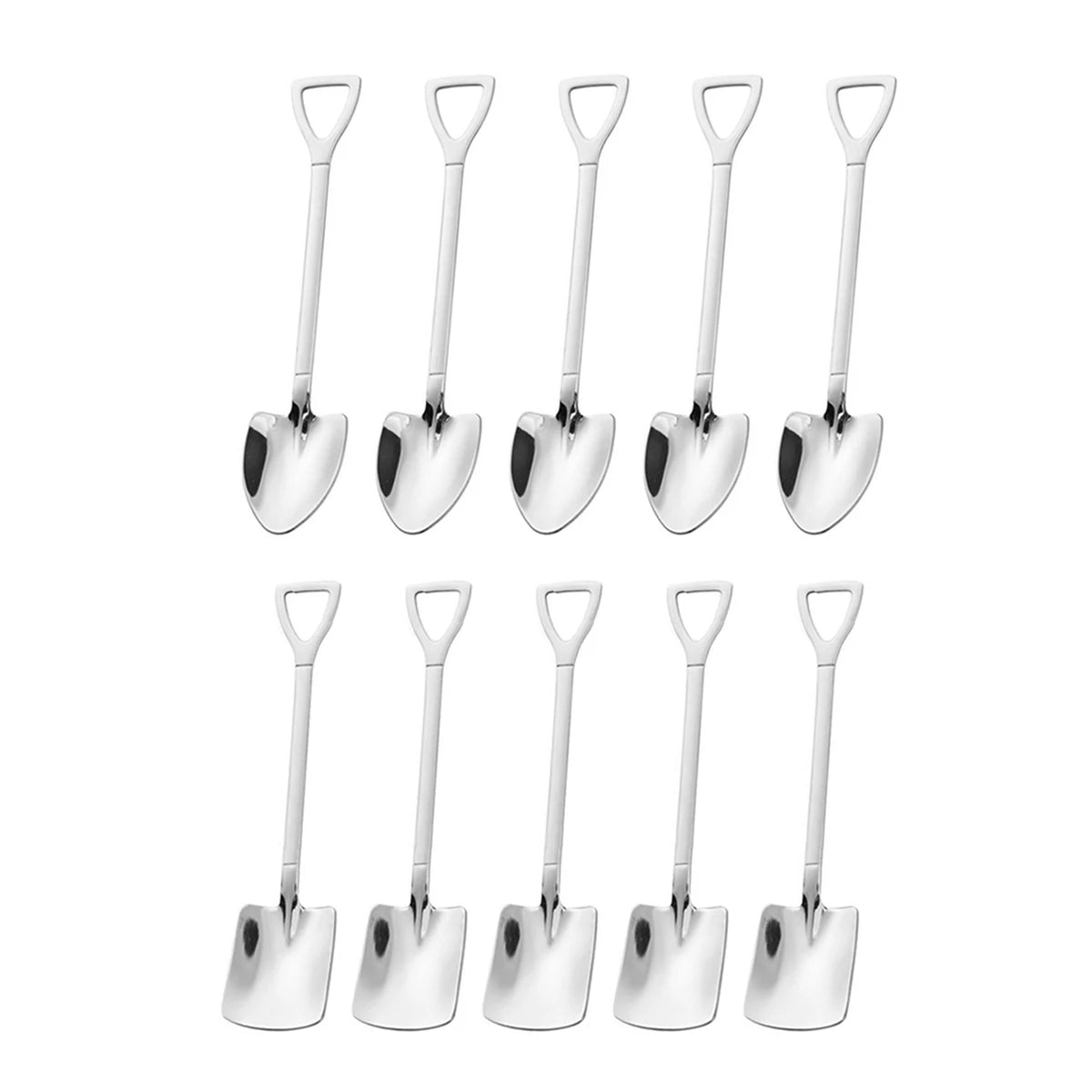 10pcs Stainless steel shovel spoon pointed shovel shovel spoon coffee spoon scoop of ice cream dessert spoon