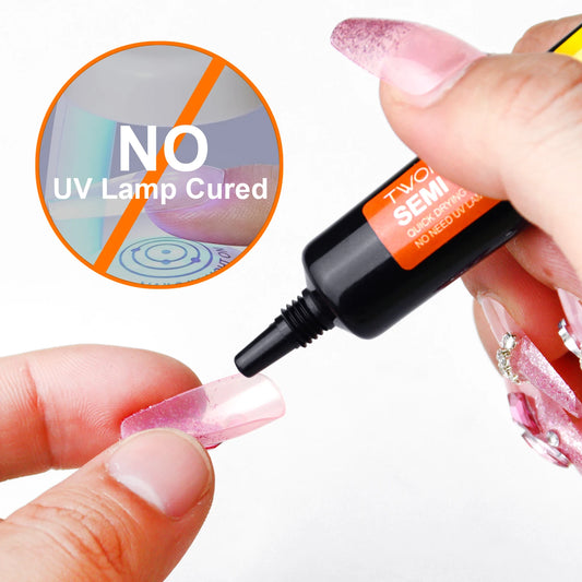 Quick-Dry Nail Glue,Semi solid Super Strong Adhesive For Press-On Nails&Rhinestones Long-Lasting,Fake Nail, No need UV Cured