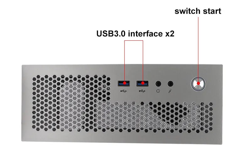 HTPC Computer Case Mini ITX Gaming PC Chassis Desktop Chassis USB3.0 Computer Case Home Computer Case Black and Silver