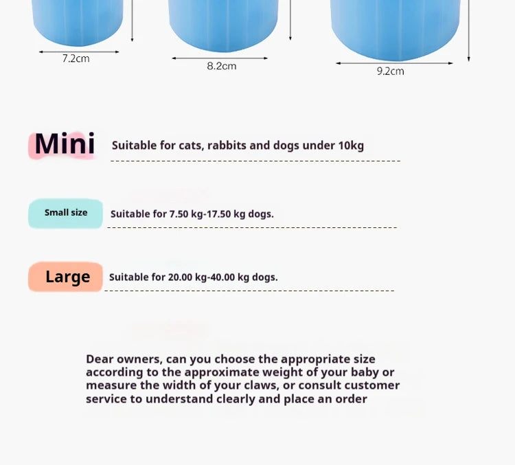 Portable Pet Paw Cleaner Soft Silicone Brush Dog Cat Foot Washer Cleaning Cup Easy to Use Durable Lightweight and Waterproof