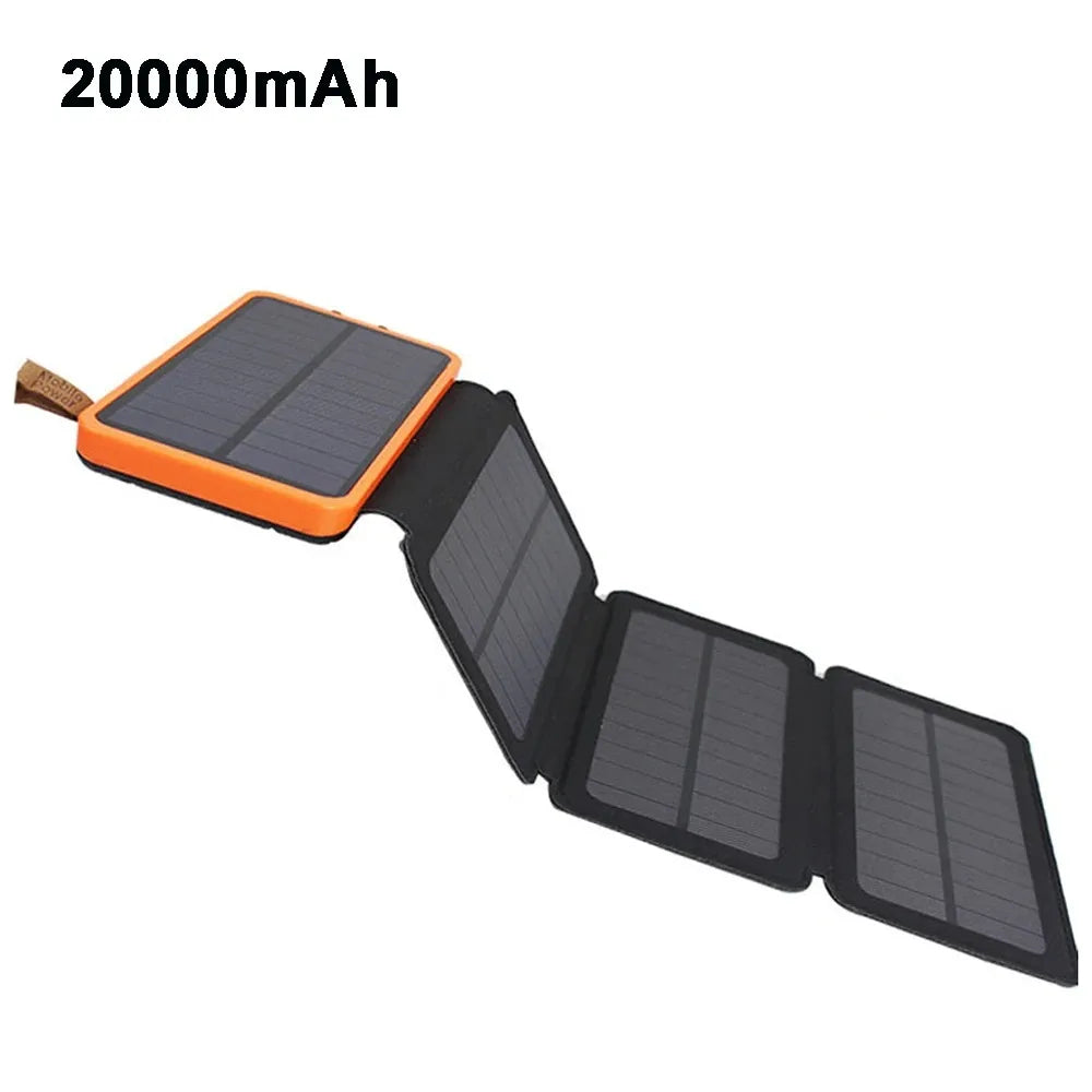 Solar Power Bank 10000/20000 mAh Portable Solar Panel Charger Solar Cell Folding Solar Power Bank 5V Dual USB For Phone Camping
