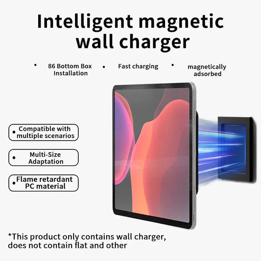 New Wall Tablet Mounted Wireless Charger Wall charging Socket Tablet Magnetic Bracket Holder for Universal Tablet Android iPad