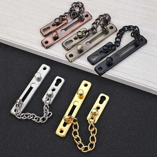 Door Chain with Lock Door Lock Bolt Chain Kids Safety Security Home Latch Buckle Guard Lock Anti-Theft Hotel Hardware Accessorie