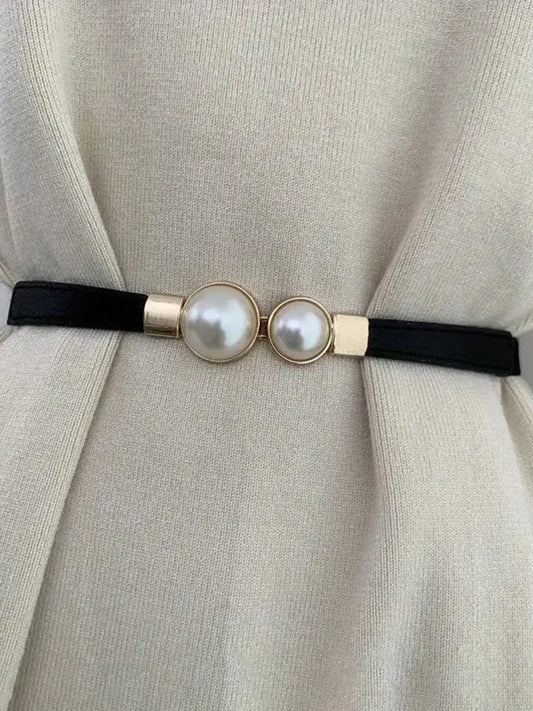 Belt women's versatile elastic thin belt women's decorative matching skirt fashionable simple and versatile buckle thin belt