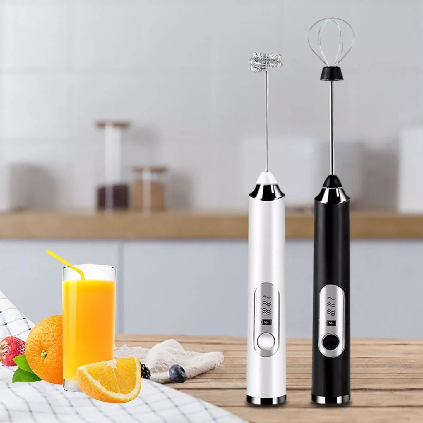 1pcs Coffee Milk Frother Blender 3 Speeds Adjustable Handheld Milk Frother Stainless Steel Electric Milk Frother USB Recharge