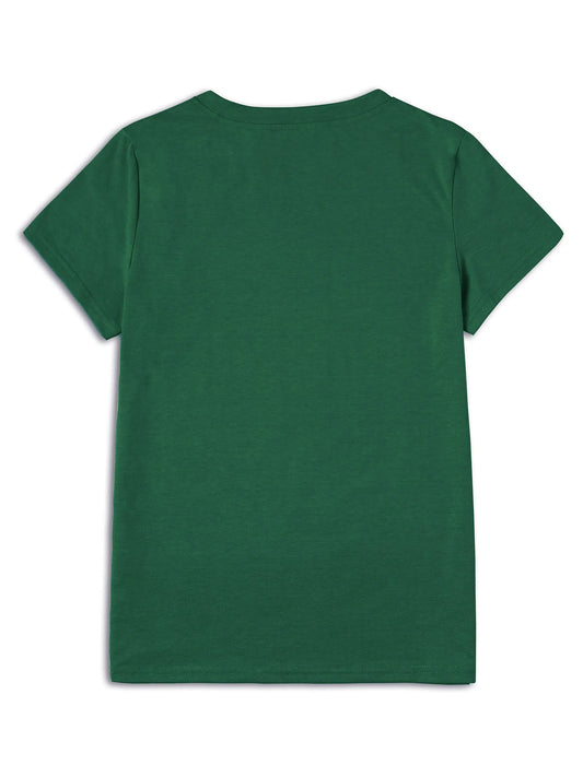 Flowers print t-shirt, short sleeve crew neck casual top for summer & spring, women's clothing