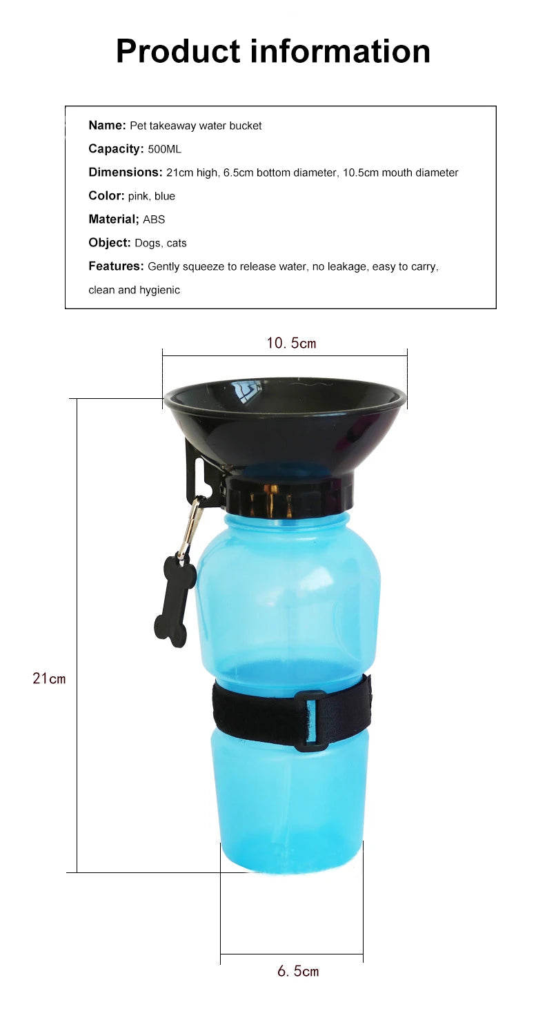 1pc Portable Dog Water Bottle Food and Water Container Storage for Dogs Travel Drinking Bowls Feeder Pet Accessory