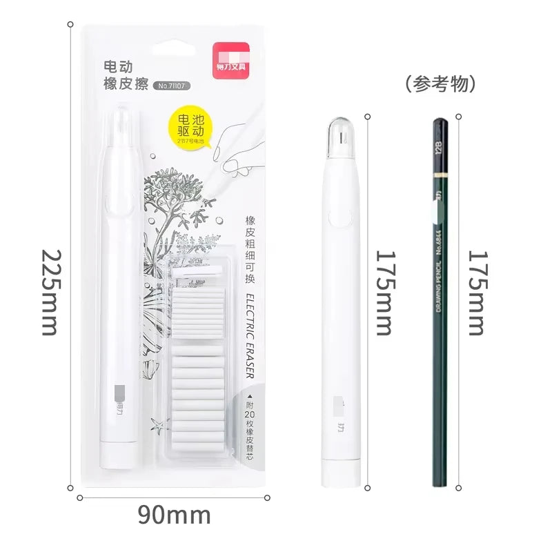 Electric Eraser Art Drawing Eraser Highlight Sketch Eraser for Students with Refills Correction Supplies Stationery