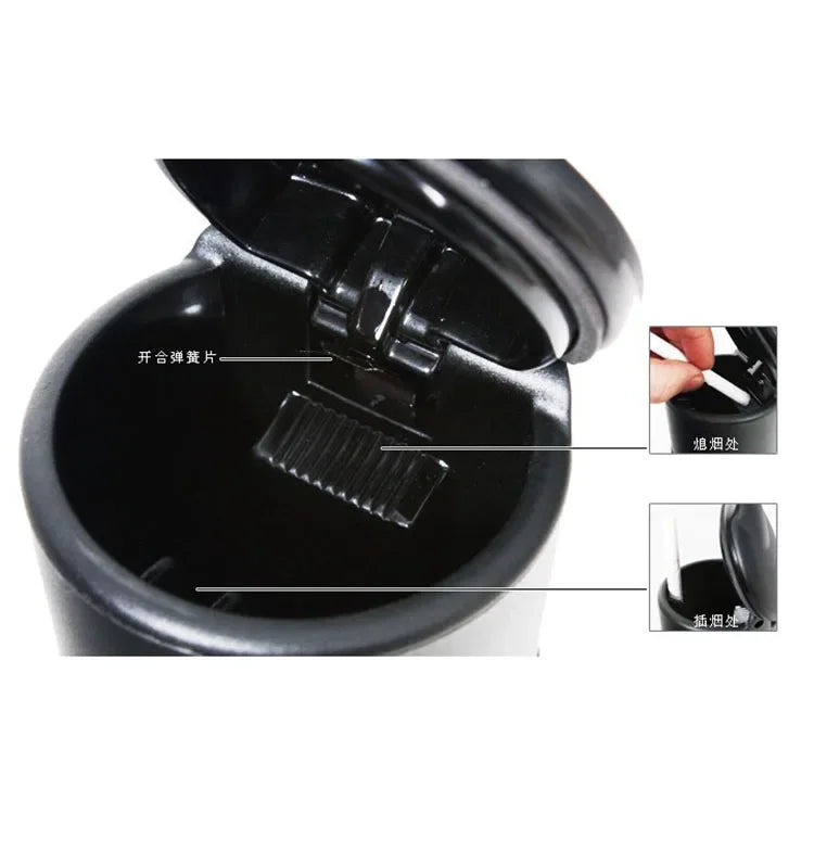 Car ashtray large capacity, convenient, compact and does not take up much space, so the car can be suitable for all models.