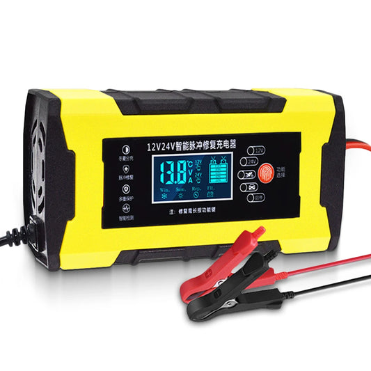 Car Battery Charger 12V 10A 24V 5A Automotive Digital Display Detection Pulse Repair Car Chargers Motorcycle Car Accesorries