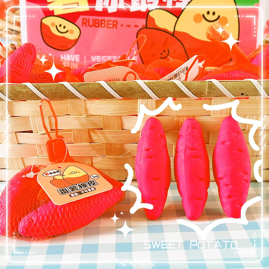 school teacher gift back to school supplies Aesthetic cute stationery Kawaii object funny erasers Sweet potato rubber