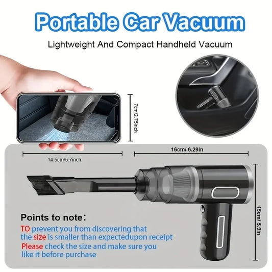 Cordless Vacuum Cleaner Handheld USB Portable Dust Blower Strong Suction Car Computer Cleaning Electric Dual Filter Element