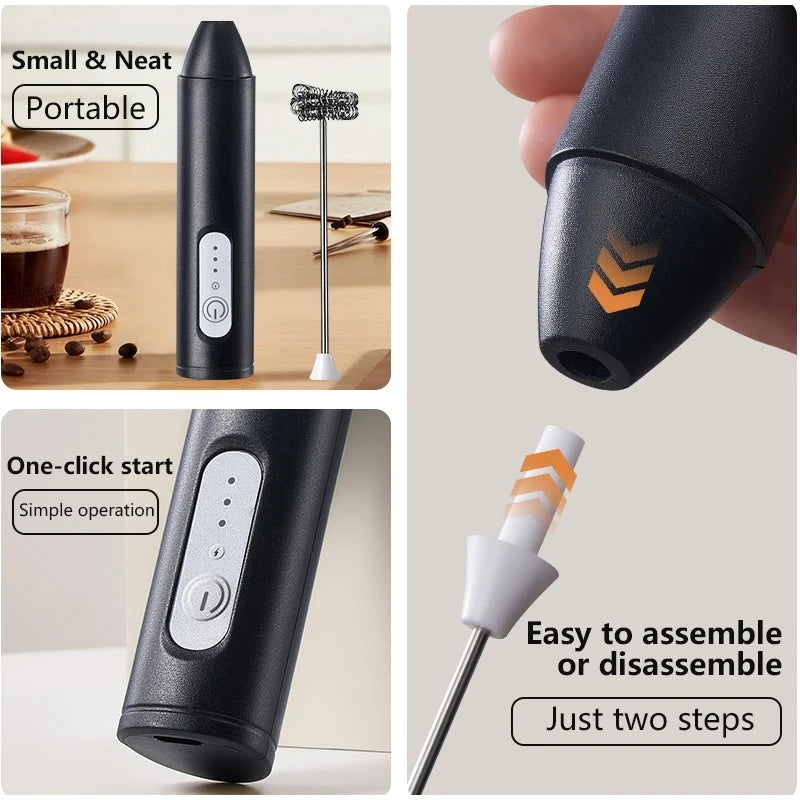 1 pc Electric Milk Frother Handheld Egg Beater Foamer Coffee Maker Electric Blender Mixer Mini Portable Blender Kitchen Tool