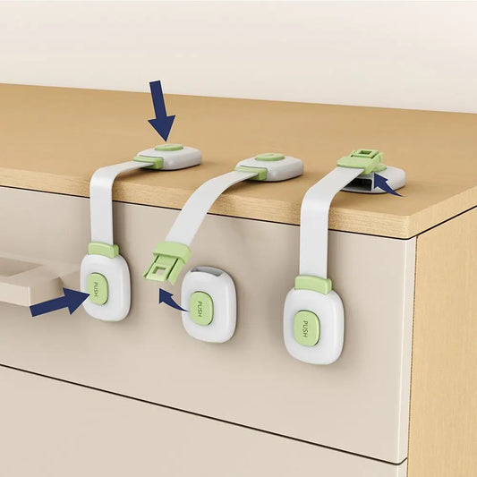 Durable Multipurpose Adjustable Firm Kids Cabinet Locks Refrigerator Door Locks Baby Safety Locks Child Protection Equipment