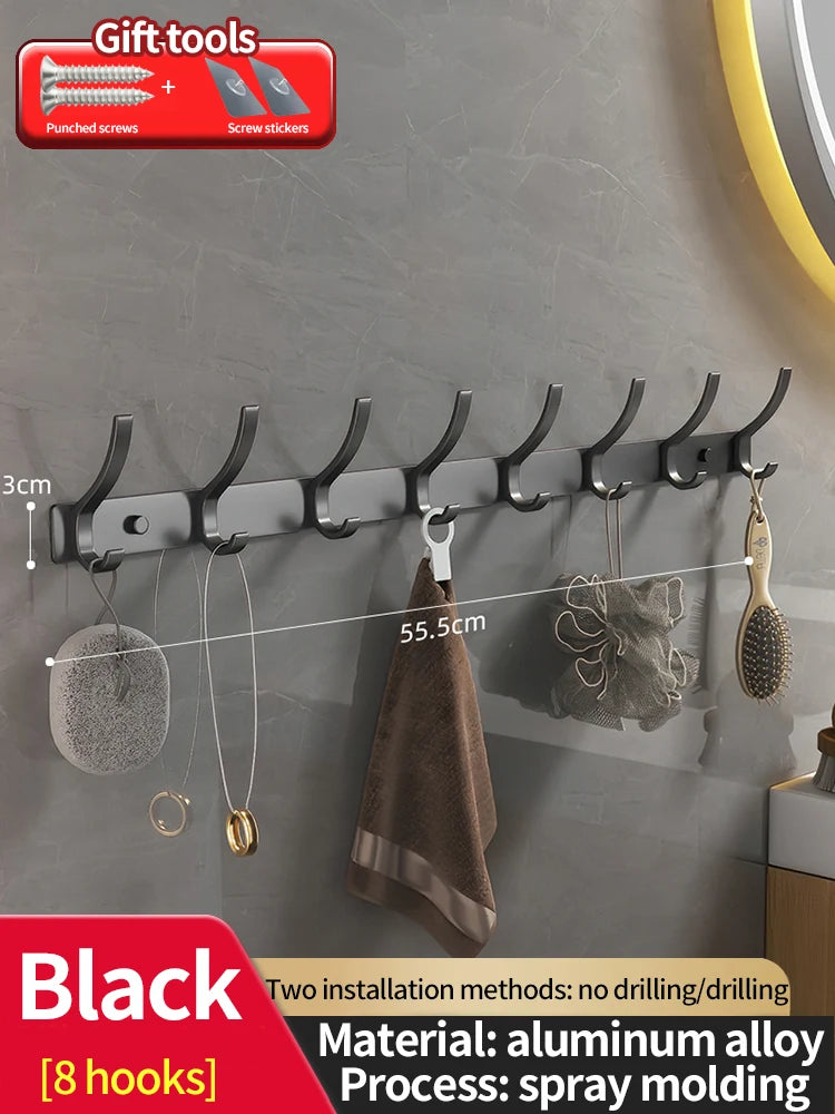 no drill Door Behind Hook Storage Wall Hanging Clothes Hanger Coat Hook Punch-free Hanger Bedroom Organizer Storage Kitchen Acce
