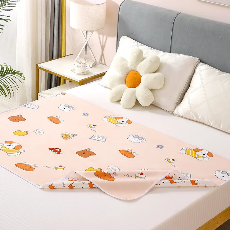 Baby Diaper Reusable Waterproof Cotton Changing Pad Cover Baby Diaper Mattress Newborn Print Changing Mat Floor Play Mats 0-3Y