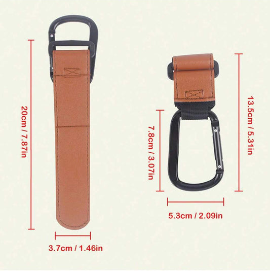 1/2pcs PU Leather Baby Bag Stroller Hook Pram Cart Organizer 360 Degree Rotatable Hook High-quality Crochet Stroller Accessories